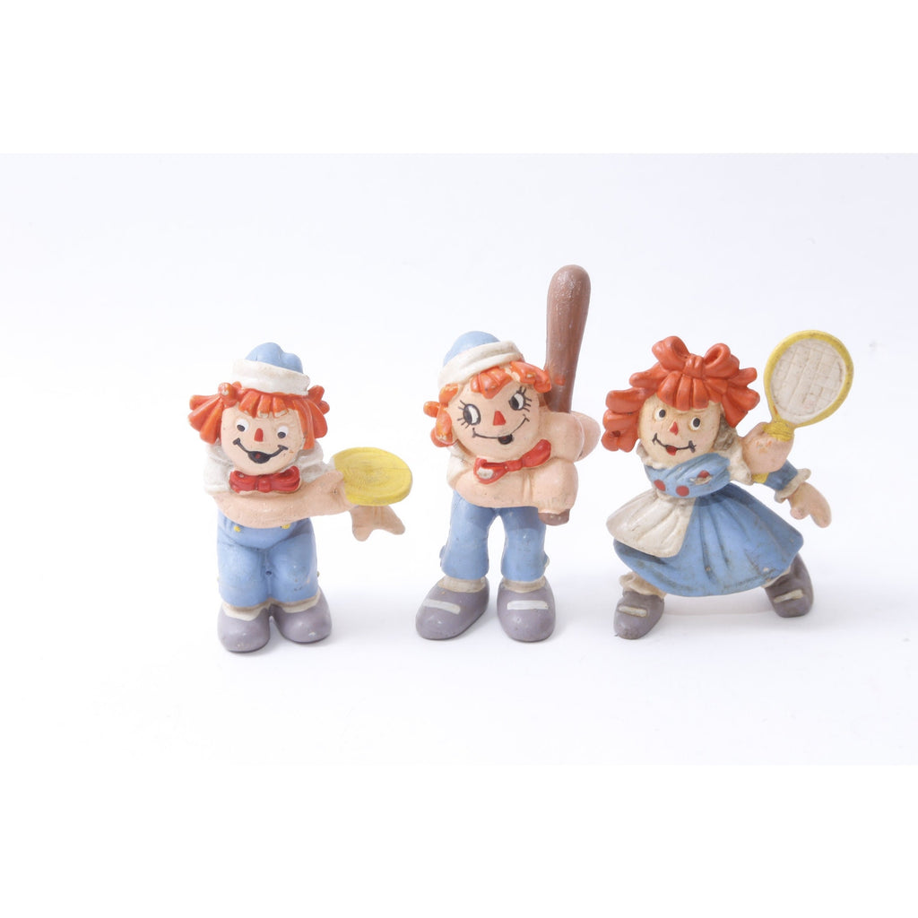 Raggedy Ann And Andy, Kids, Friends, Playing, Sports, PVC Figures, Set, Bobbs-Merrill, Characters, 3", Toy, Collectible, Vintage,~20-01-1166