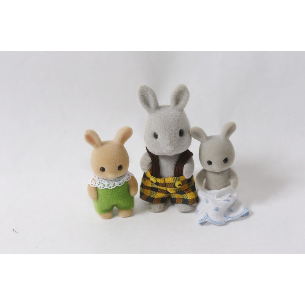1980s Sylvanian Families Babblebrook Rabbit Flocked Doll Lot ~ 260914-WH 1358