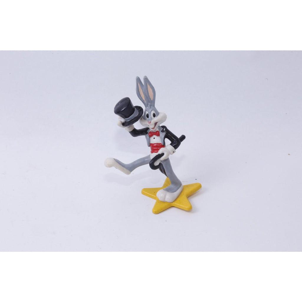 Looney Tunes, Bugs Bunny, Showman, Applause, 3 3/4", PVC, Figure, Dancing on a Star, Black Tailcoat, Toy, Vintage, Collectible, ~ M-07-08