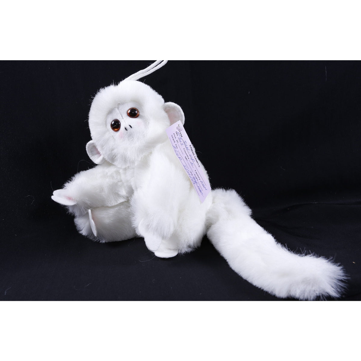 Production Sample Kamar, Rare, Prototype, Sample, Sun-Up, White, Monkey, 1989, Hanging Toy, Plush, Doll ~ 285