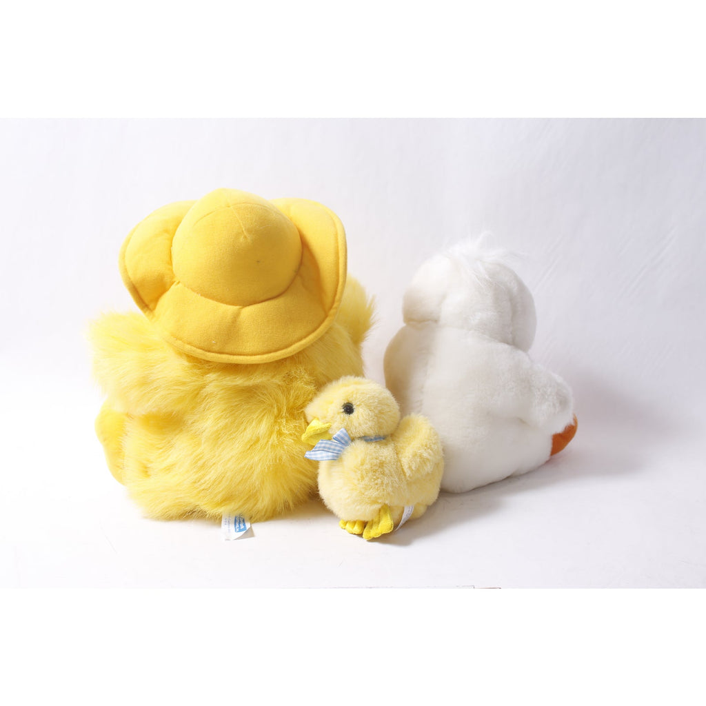 90s 80s Easter Spring Cute Duck Plush Lot Yellow and White Birds Nursery Decor ~ 260507-WH 642