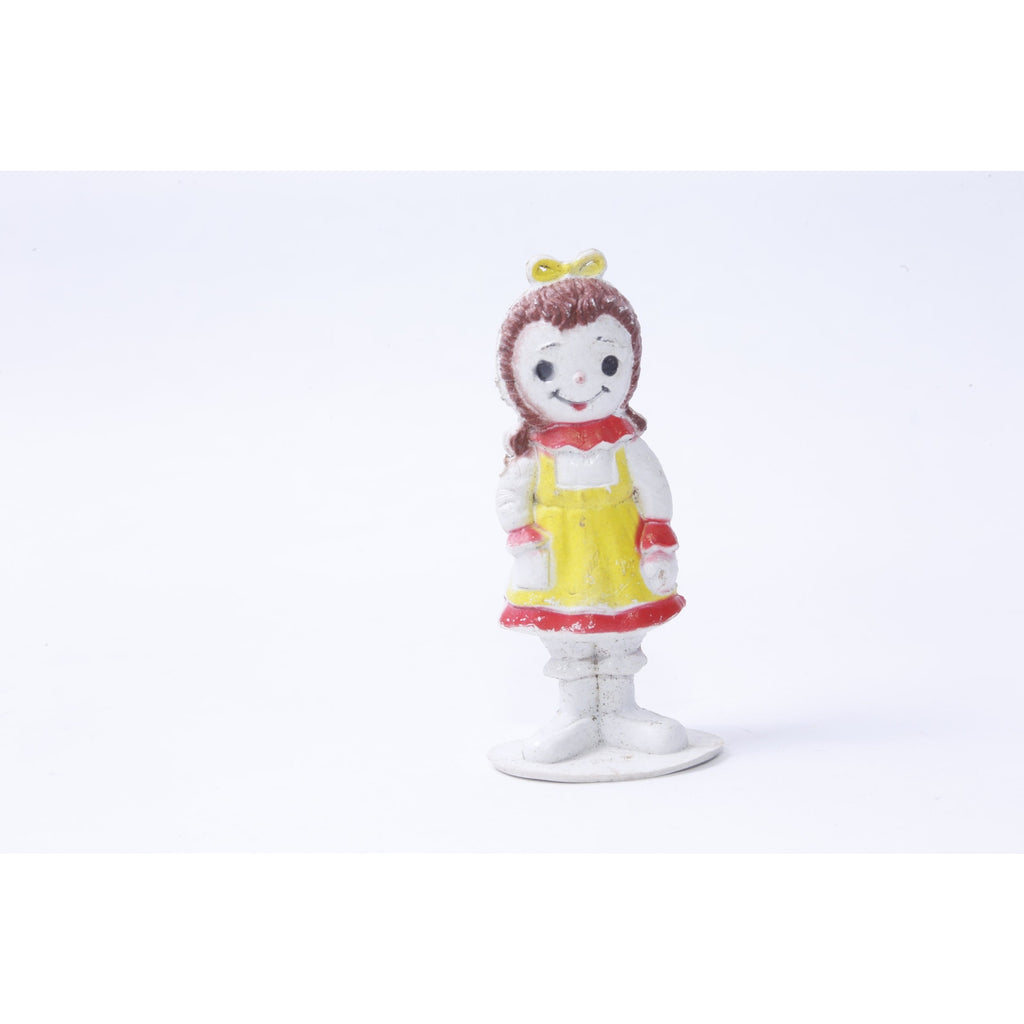 Diener Industries, Raggedy Ann figure Girl, Yellow Red Dress, Little, PVC Figure, Toy, Children, Collection, Vintage, ~ 20-01-23 AA