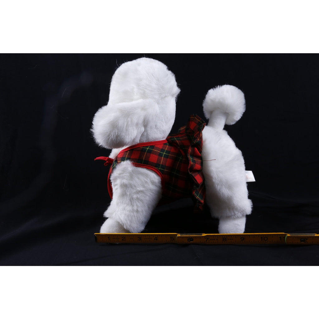 Kamar, Rare, Salesman Sample, Canoice, White Poodle, Dog, Dressed, Red Outfit, 1989 Soft Plush Doll Animal Vintage ~ 20-34-1211