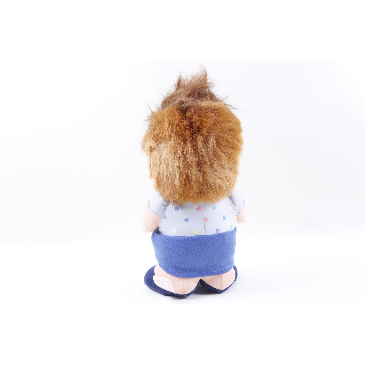 Kamar Kid, Unproduced, Rare, Prototype, Sample, OOAK, hand made, Boy, Blue Costume, Hearts, Brown Hair, Soft, Plush, Doll, Toy ~ 803
