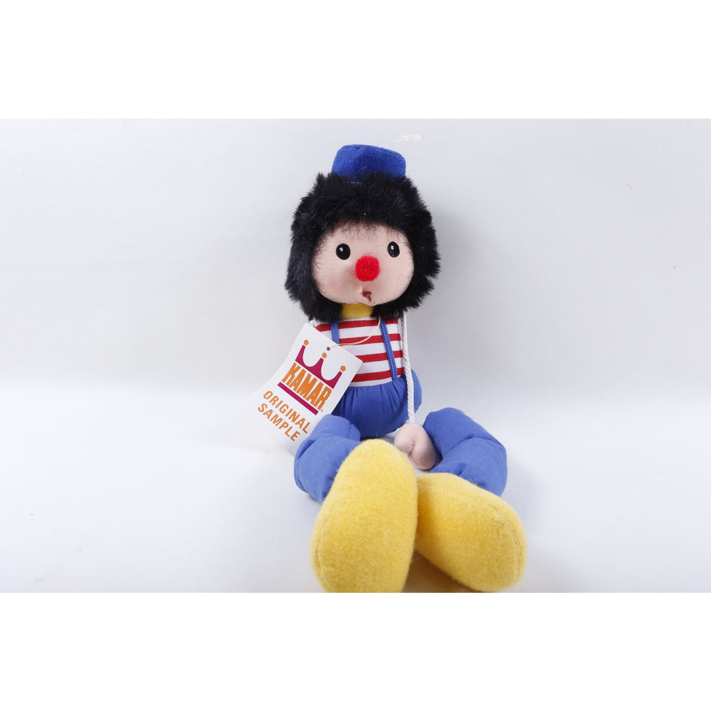 Kamar, Clown, Rare, Prototype, Sample, Boy, Red White Shirt, Blue Pants, Blue Hat, 1985, Soft, Plush, Doll, Toy - 20-01-06