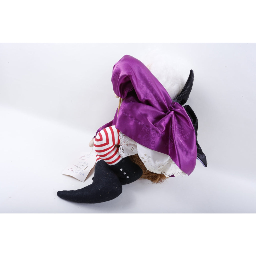 Kamar, Witch, Wanda, 1985, Purple White, Broom, Halloween, Soft, Plush Doll, Company Sample ~ 20-06-202