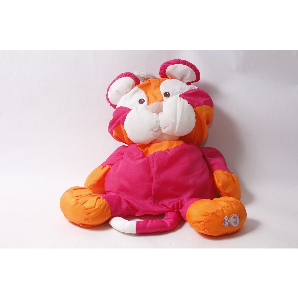 1987 Fisher-Price Wild Puffalump Tiger Plush Pink and Orange ~ 260914-WH 1327