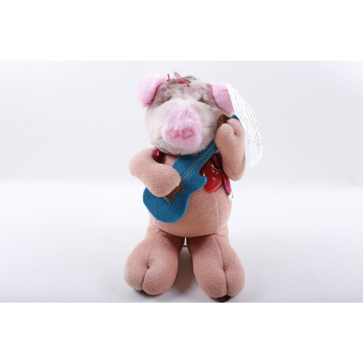 Kamar, Rare, Prototype, Sample, Pig, Guitar Player, 1986, Guitar, Heart, Plush, Soft, Toy, Stuffed Animal, ~ 20-01-185