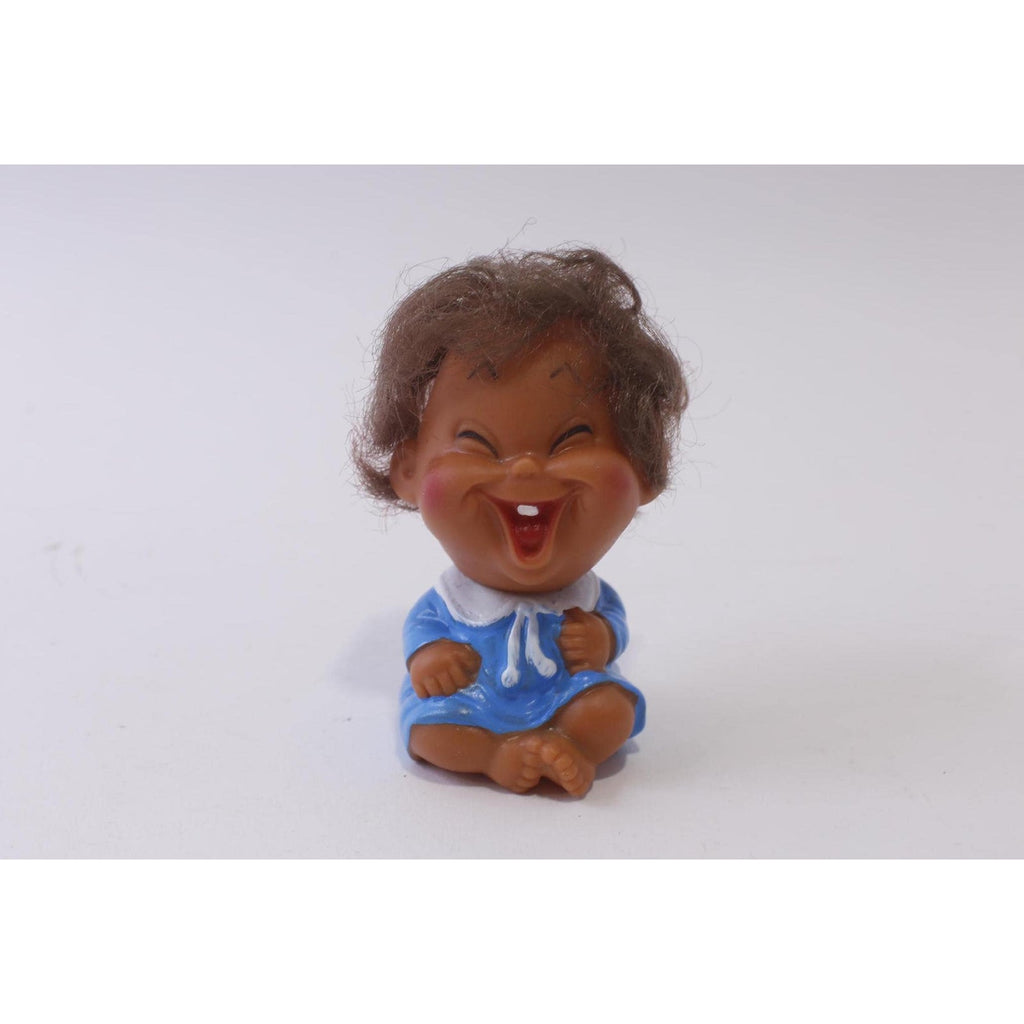 Moody Cutie, Rubber Baby Doll, Laughing Expression, 1960s, Vintage, Collectible, ~ 241226-WH M-19-10