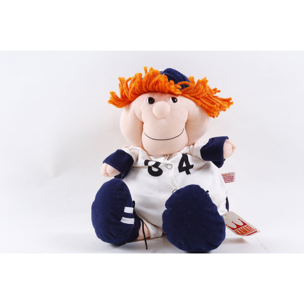 Kamar, Rare, Production Sample, Babe Ruth, Baseball Player, White Blue Uniform, Style 7708, Soft, Plush, Doll, Vintage 20-01-272