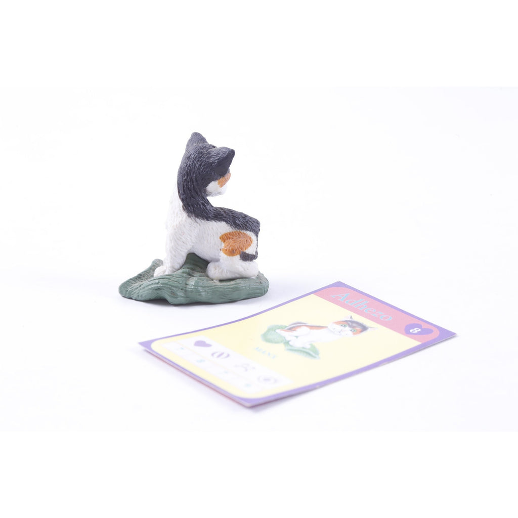Kitty in my Pocket, Adhezo, Mann, Cat, 8, Toy, PVC Figure, White Black, Kitten, Plastic Toy, Animal, Children, Vintage 20-01-541