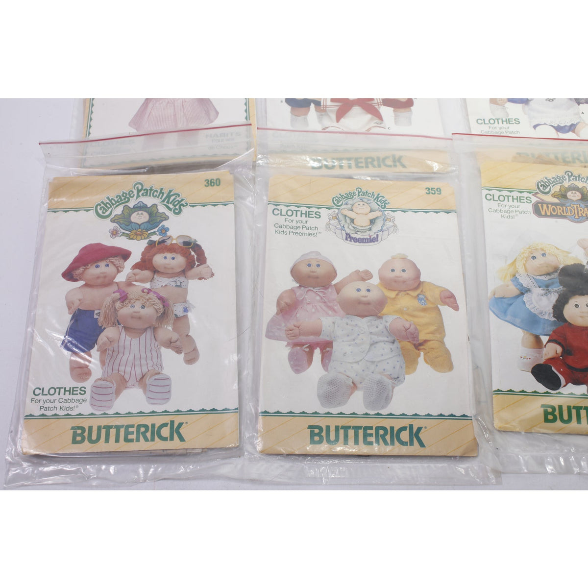 Cabbage Patch Kids, Doll Clothes Kit, Set of 6, Butterick, Sewing, Craft Project, Vintage, ~ 260128-WH 933