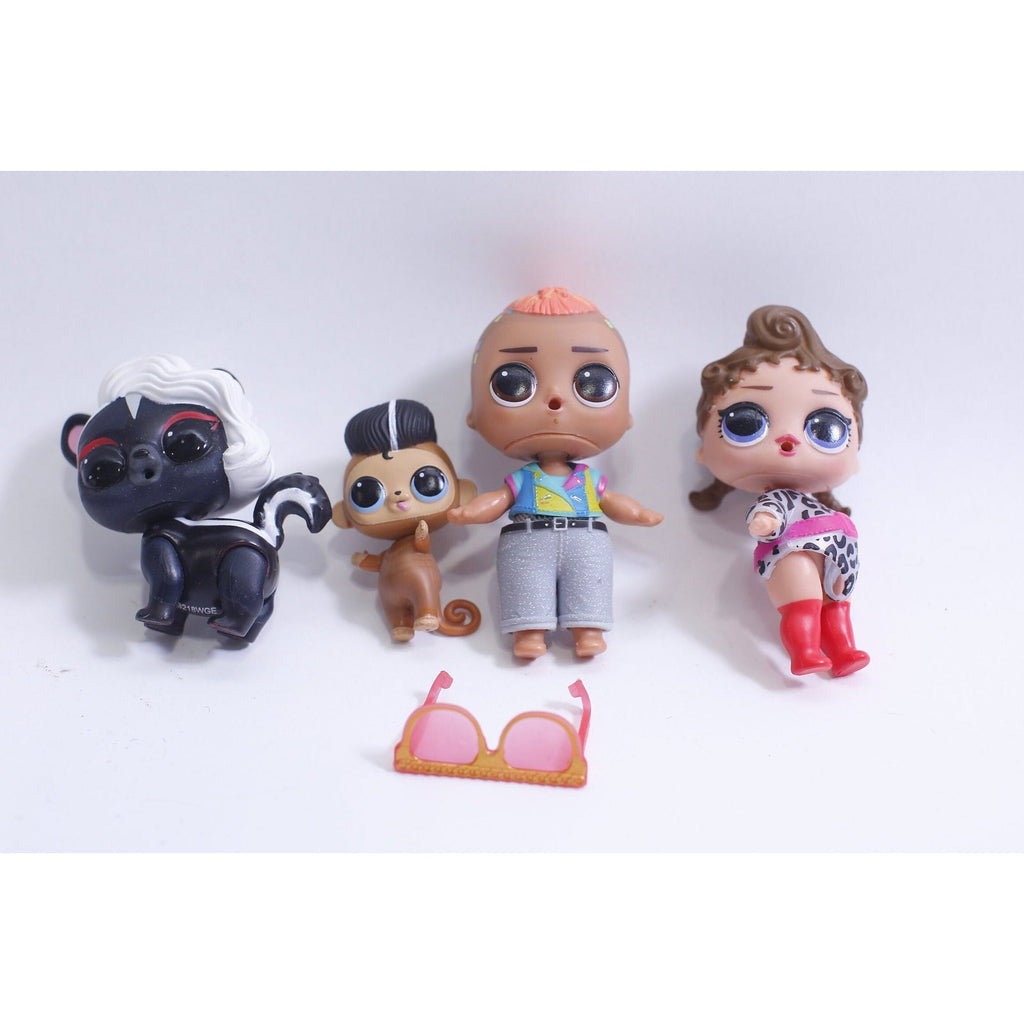 LOL Surprise, Miniature Dolls, Skunk, Monkey, Glitch, Baby Girl, Sunglasses, Toy Set, Little, Adorable, PVC Figures, Collectible~ WH-016 534