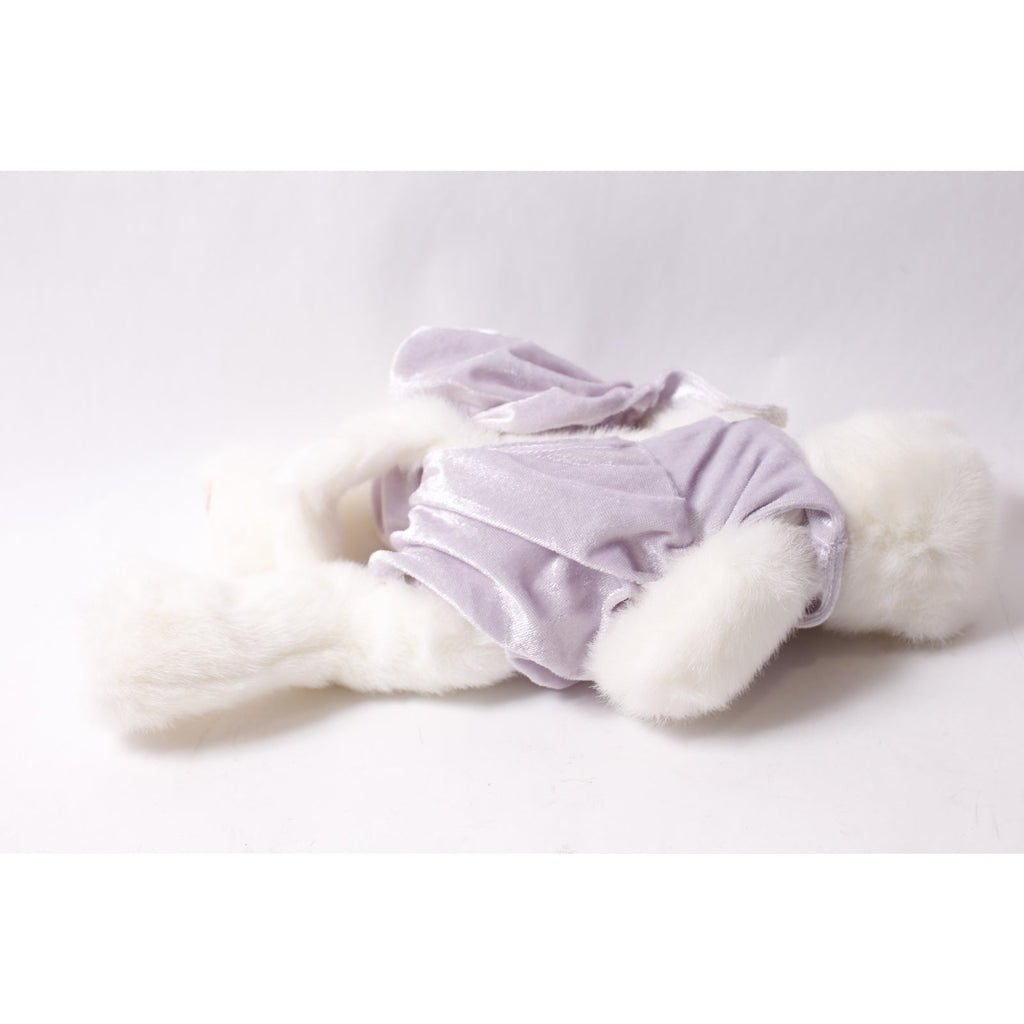 1993 Ty Attic Treasures Amethyst White Cat Plush in Lavender Jumpsuit ~ 260302-WH 111