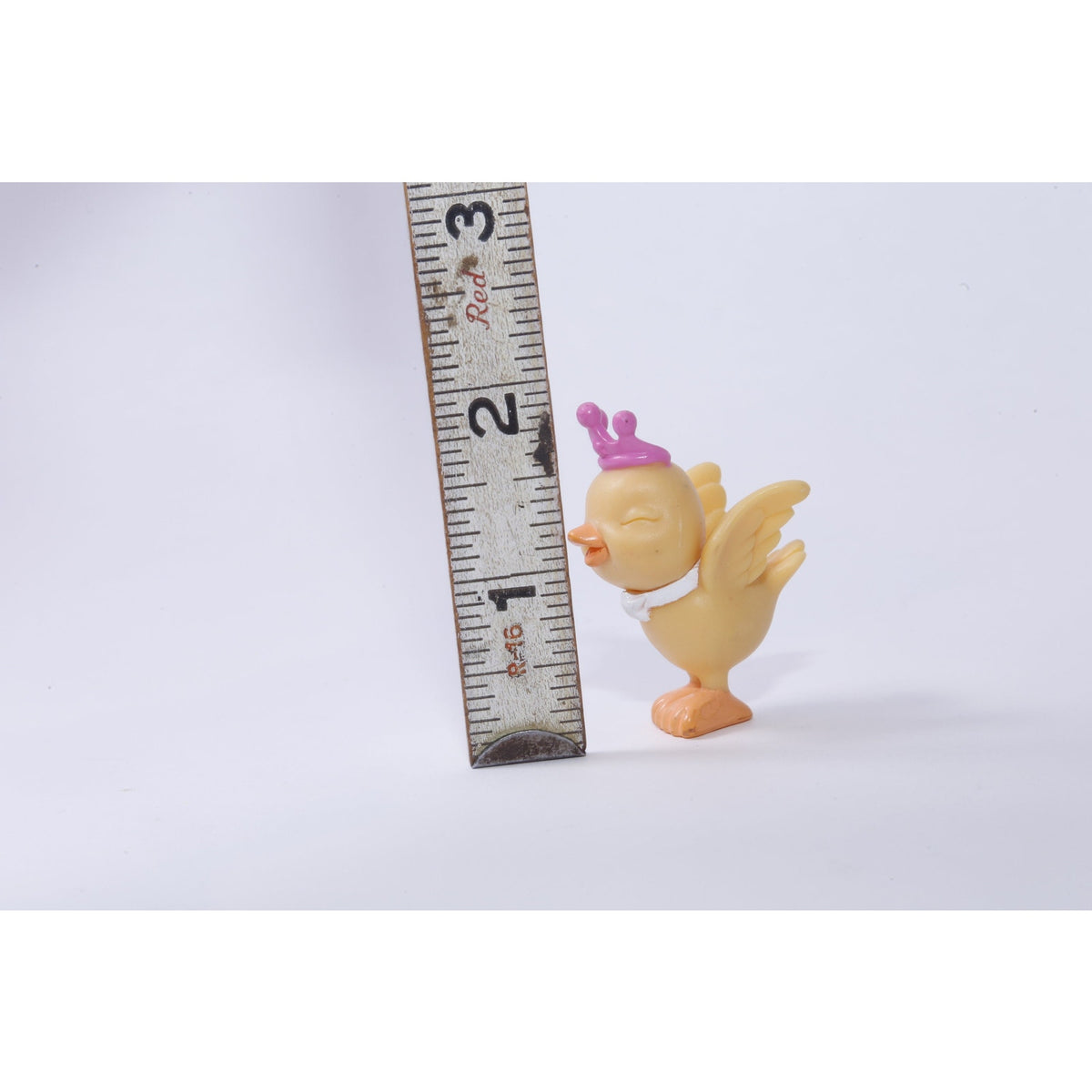 My Little Pony Yellow, Bird, Purple Crown, White Collar, Little, Tiny, PVC Figure, 2", Figurine, Toy, Animal, Children, Vintage, ~ 342