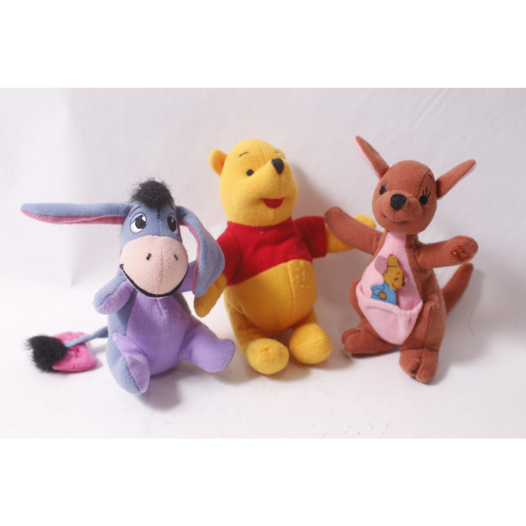 Disney Winnie the Pooh Eeyore Kanga Roo Plush Toy Lot Vintage ~ 260413-WH 1068