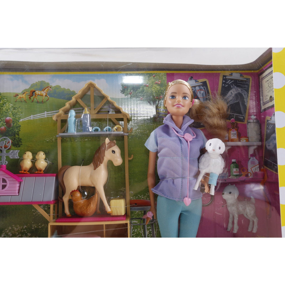 Barbie, Farm Vet, Plastic, Toy, Set, Playset, Doll, Animals, Mattel, Children, Sealed ~ E-3