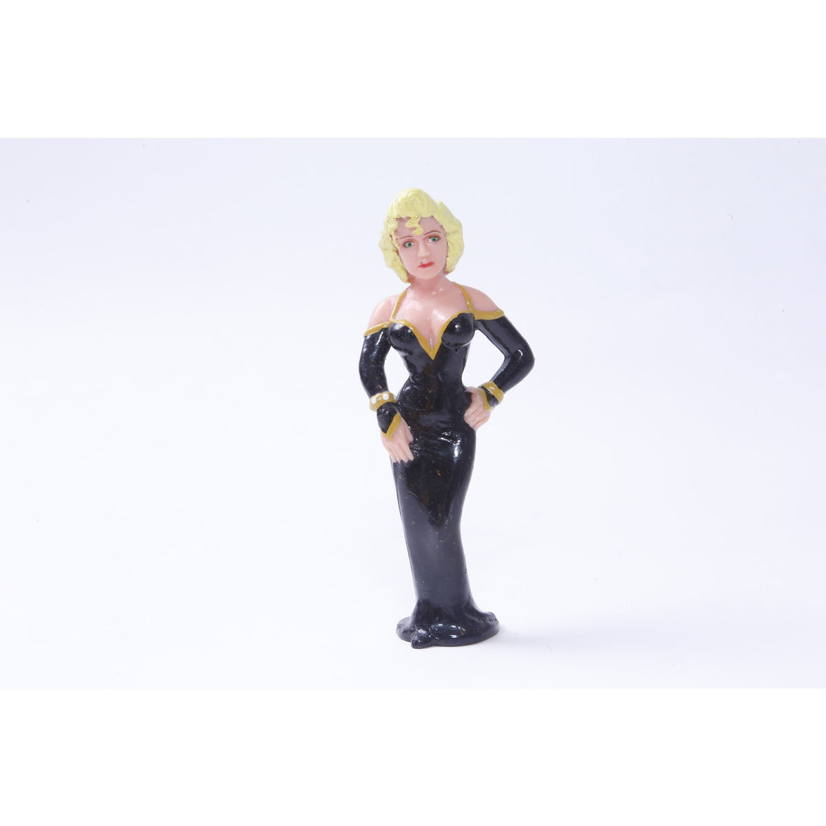 Dick Tracey Tess Trueheart Blonde, Female, 3 1/2", PVC Figure, Black Dress, Woman, Comics Character, Figurine Vintage ~ 580, 549, 770