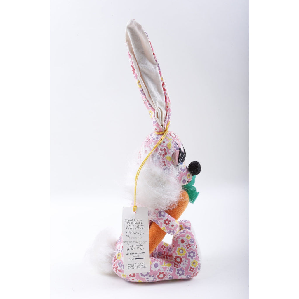Kamar, Ramsey Rare, Bright, Pink, Rabbit with Carrot, Flowers, Soft, Plush, Doll, Animal ~ 210
