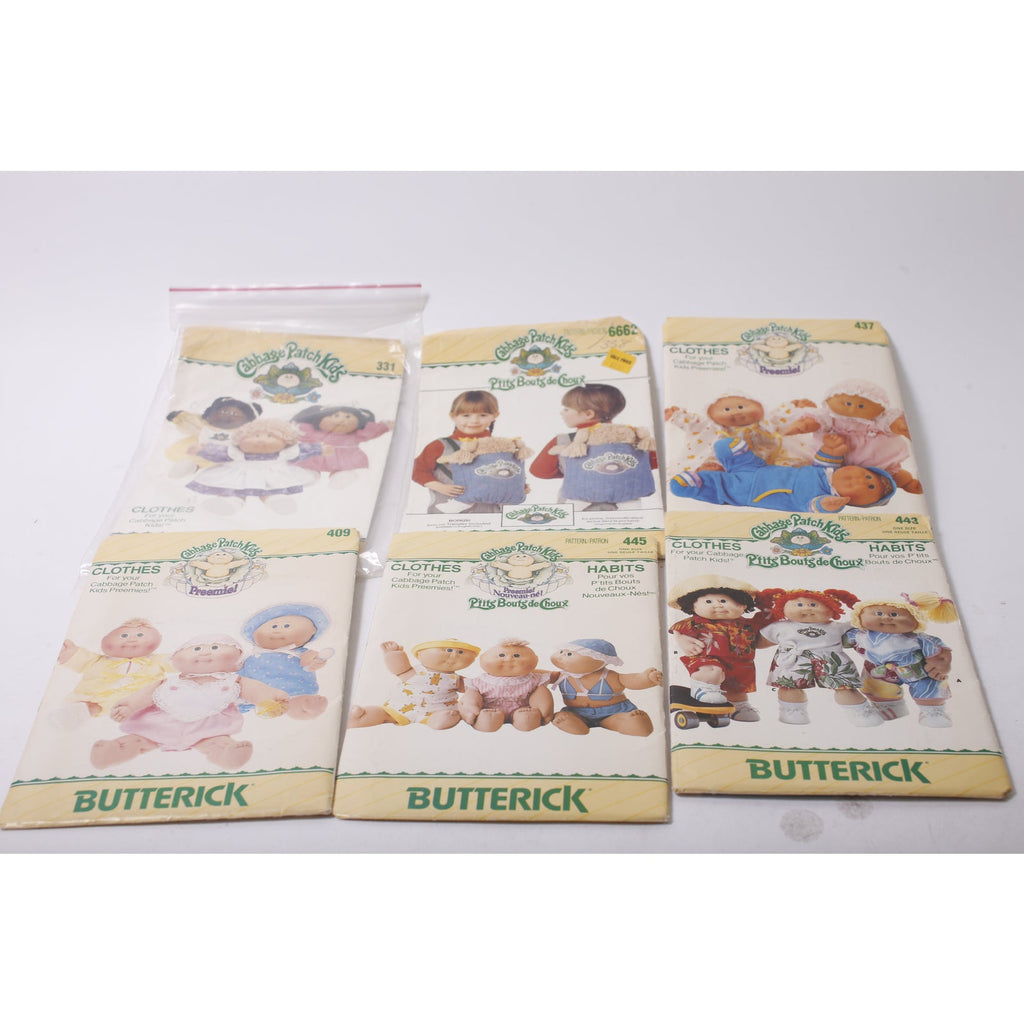 Cabbage Patch Kids, Doll Clothes Kit, Set of 6, Butterick, Sewing, Craft Project, Vintage, ~ 260128-WH 925