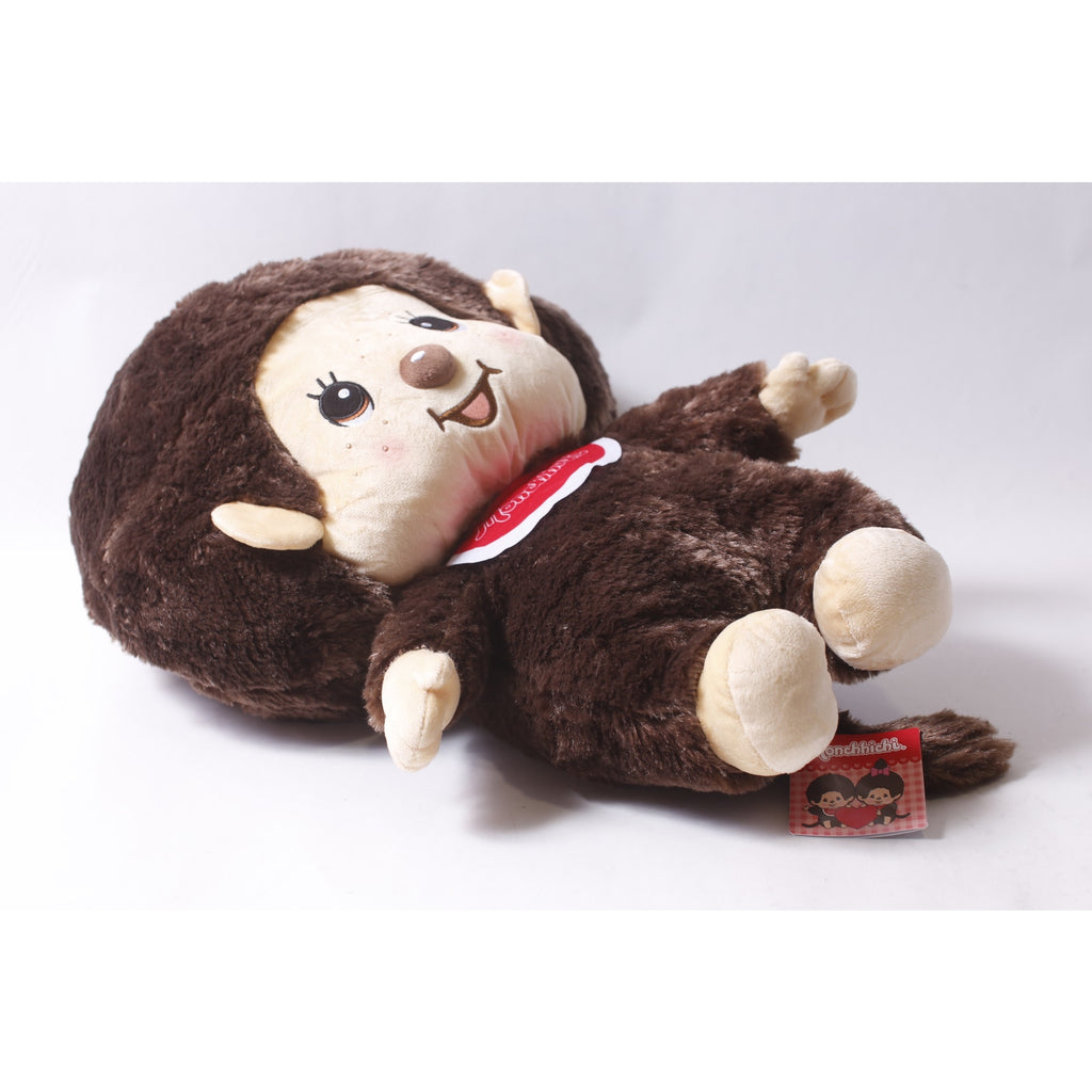 Sekiguchi Japan Monchhichi Plush with Red Bib and Tag ~ 260714-WH 1131