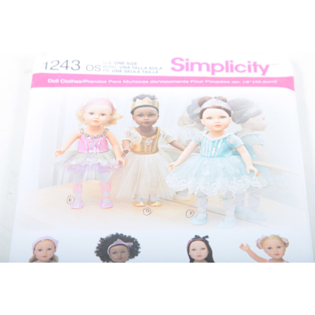 18" Doll Clothing Pattern Simplicity Doll Clothes Design Elaine Heigl Designs Patterns 1243 Vintage Vintage Toys Nostalgia ~ 20-01-108