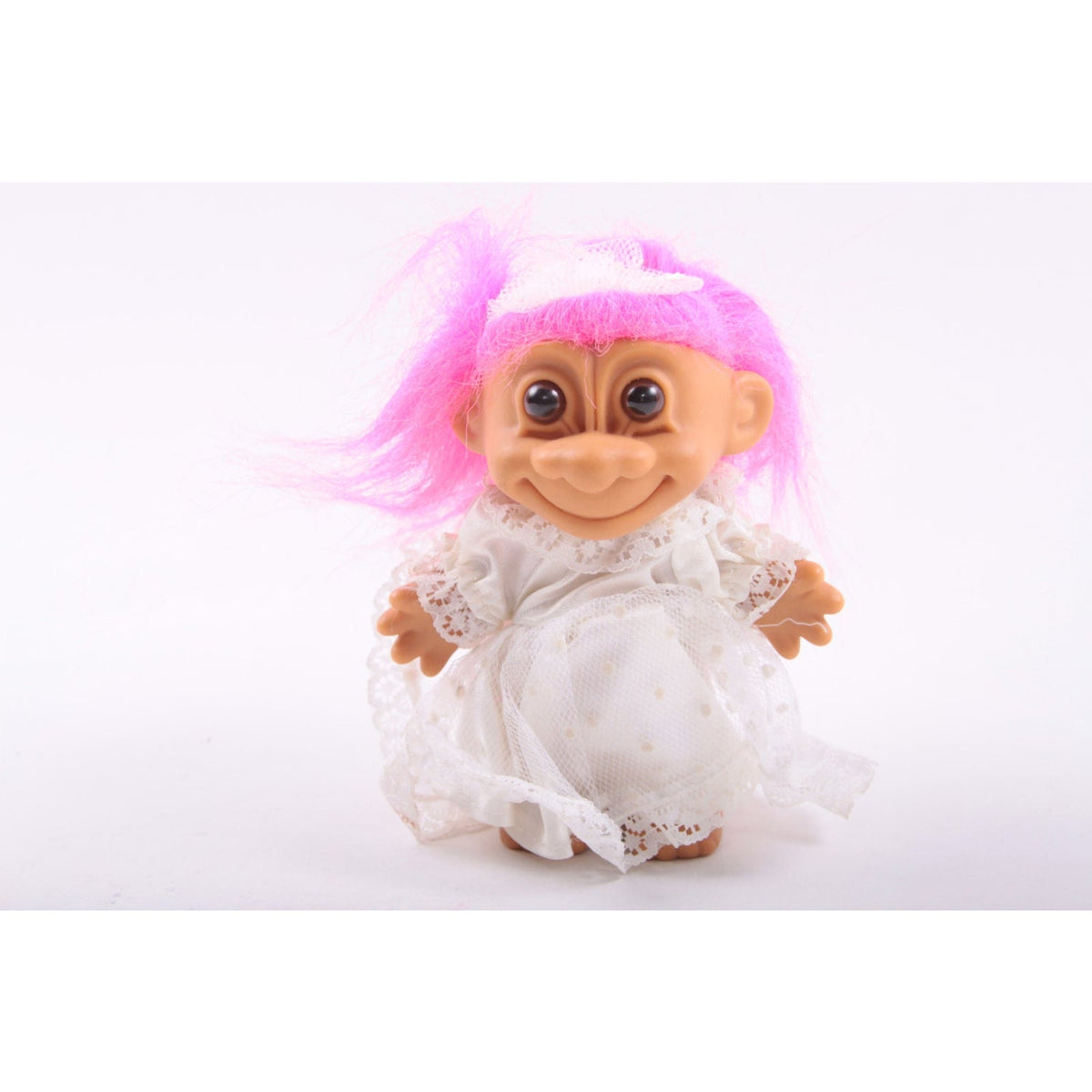 Bride Wedding Troll Doll, Russ, Four Inch, White Dress, Costume, Pink Hair, Viel, Bride ~  260120-WH 1019