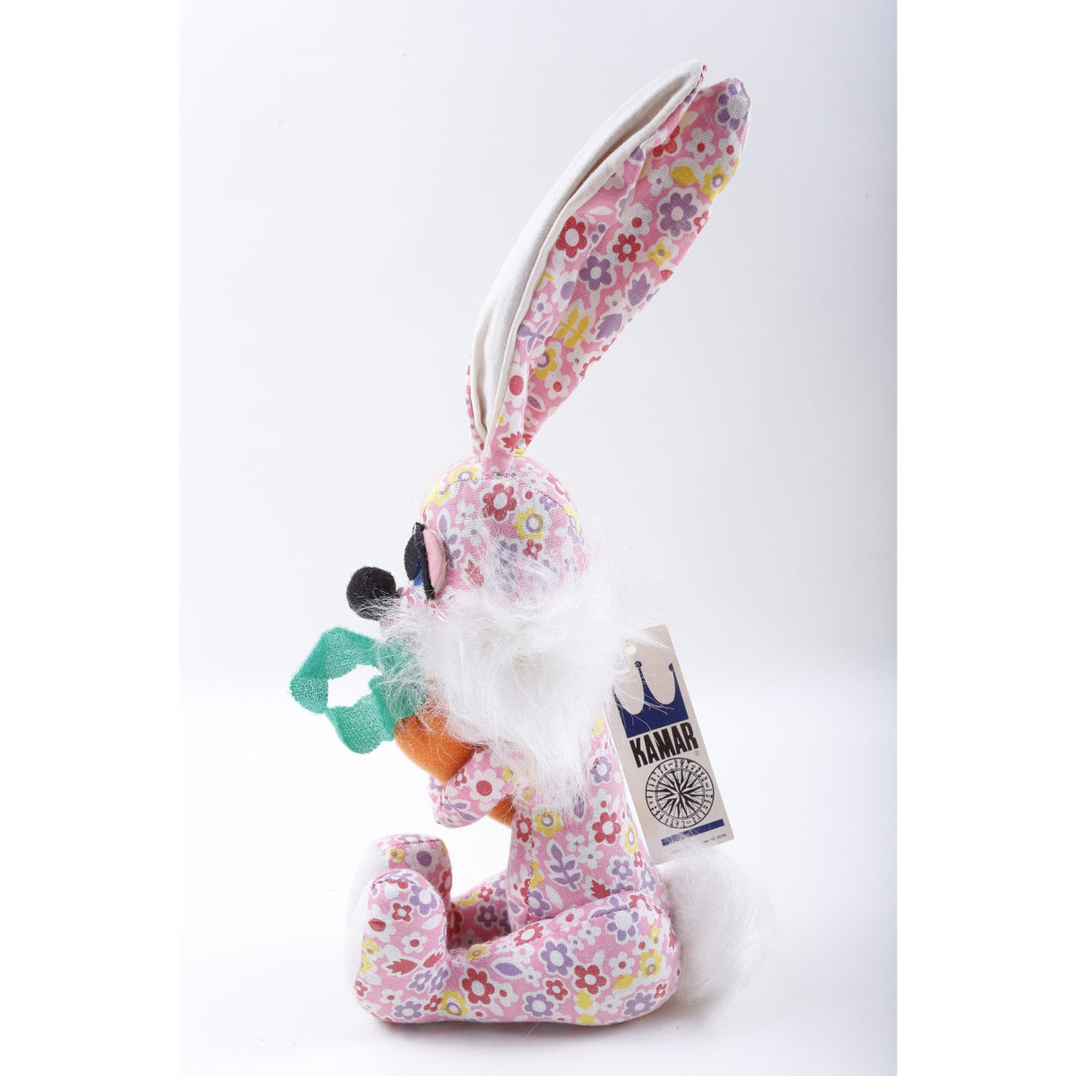 Kamar, Ramsey Rare, Bright, Pink, Rabbit with Carrot, Flowers, Soft, Plush, Doll, Animal ~ 210