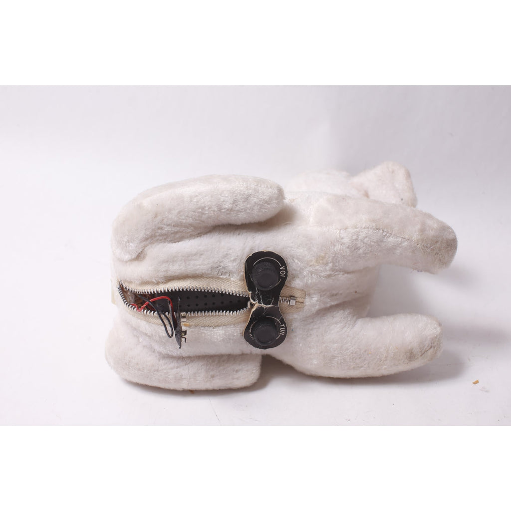 Non Working Vintage 1960s Transistor Radio Plush White Poodle Novelty Collectible ~ 260324-WH 996