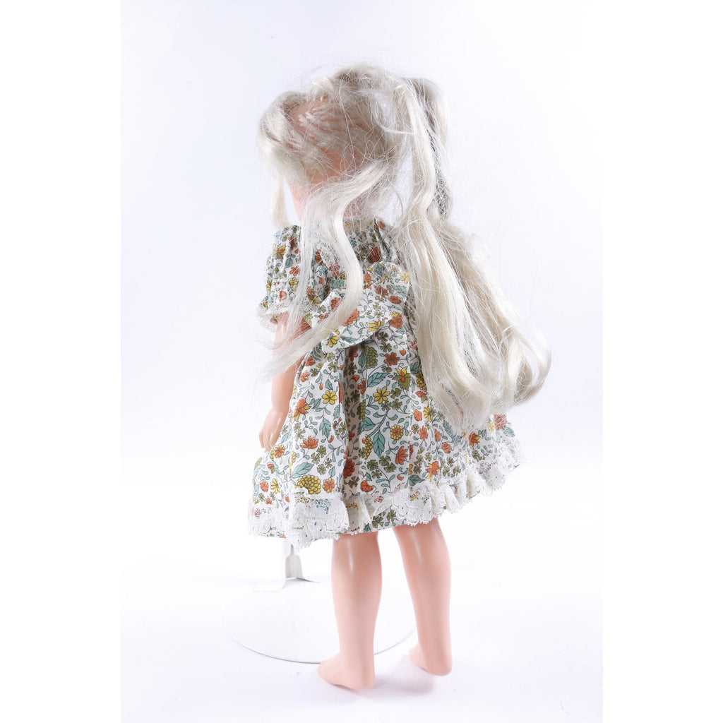 VELVET, Blonde, Dressed, Doll, Toy, Plastic Figure, Long Hair, White Dress, Floral Patterns, Vintage, Collection, ~ 20-01-226 AA