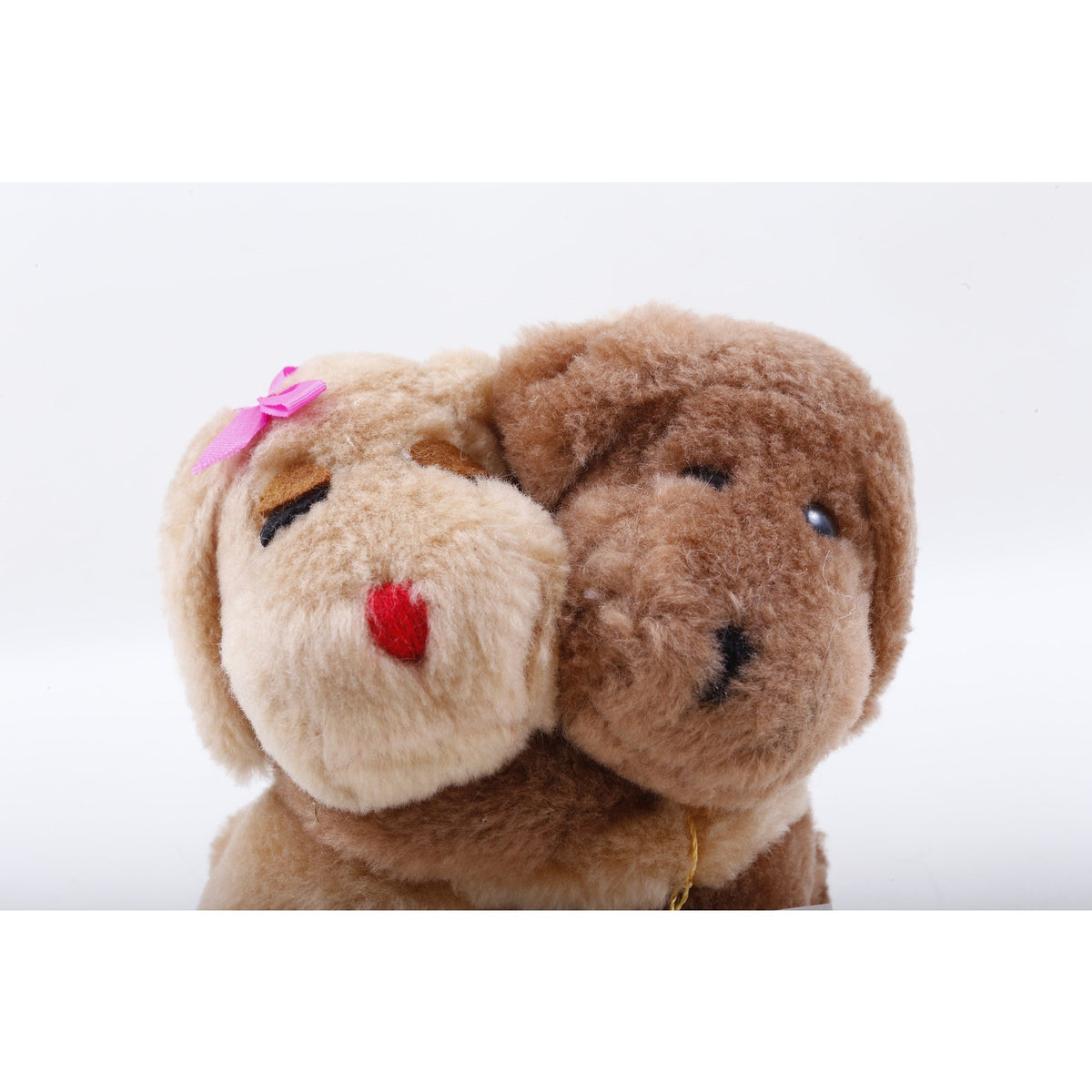 Kamar, Salesman Sample, Huggie Pups, Brown Hugging Dogs Pair Plush Stuffed Animal - 237