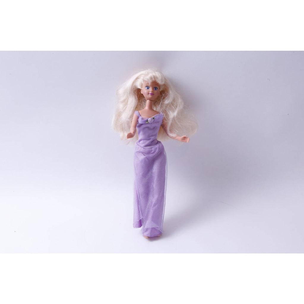 Barbie Style, Doll, Dressed, Bent Arms, Blonde, Long Hair, Purple Dress, Movable Limbs, Toy, Vintage, Collectible, ~ 20-01-764