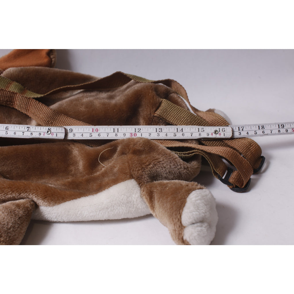 80s Basset Hound Plush Backpack Dog-shaped with Zipper Closure ~ 260812-WH 946
