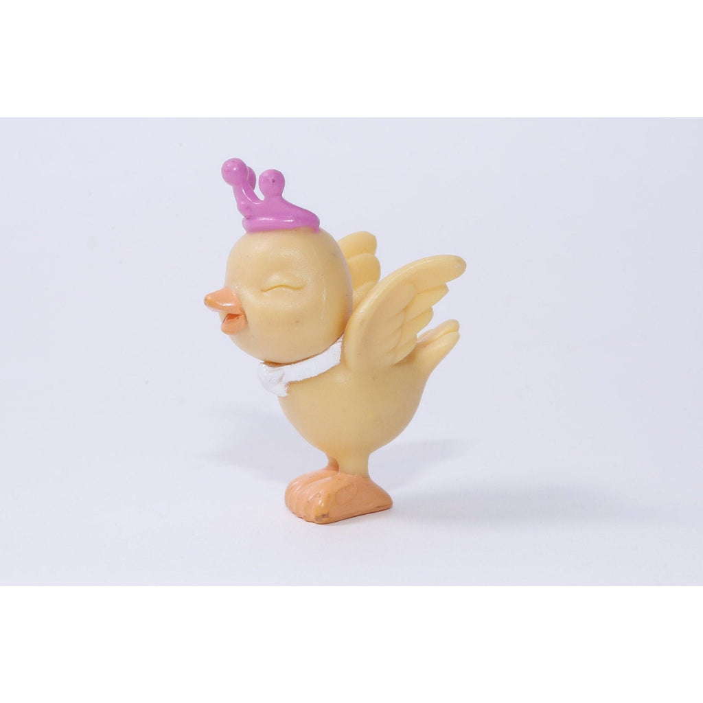 My Little Pony Yellow, Bird, Purple Crown, White Collar, Little, Tiny, PVC Figure, 2", Figurine, Toy, Animal, Children, Vintage, ~ 342