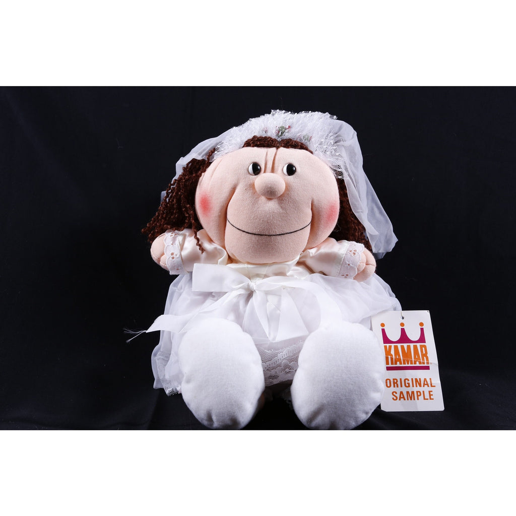 Kamar, Rare, Production Sample, Dressed, Bride, White Dress, Veil, Lace, 1984, Soft, Plush, Doll, Vintage, ~ 113
