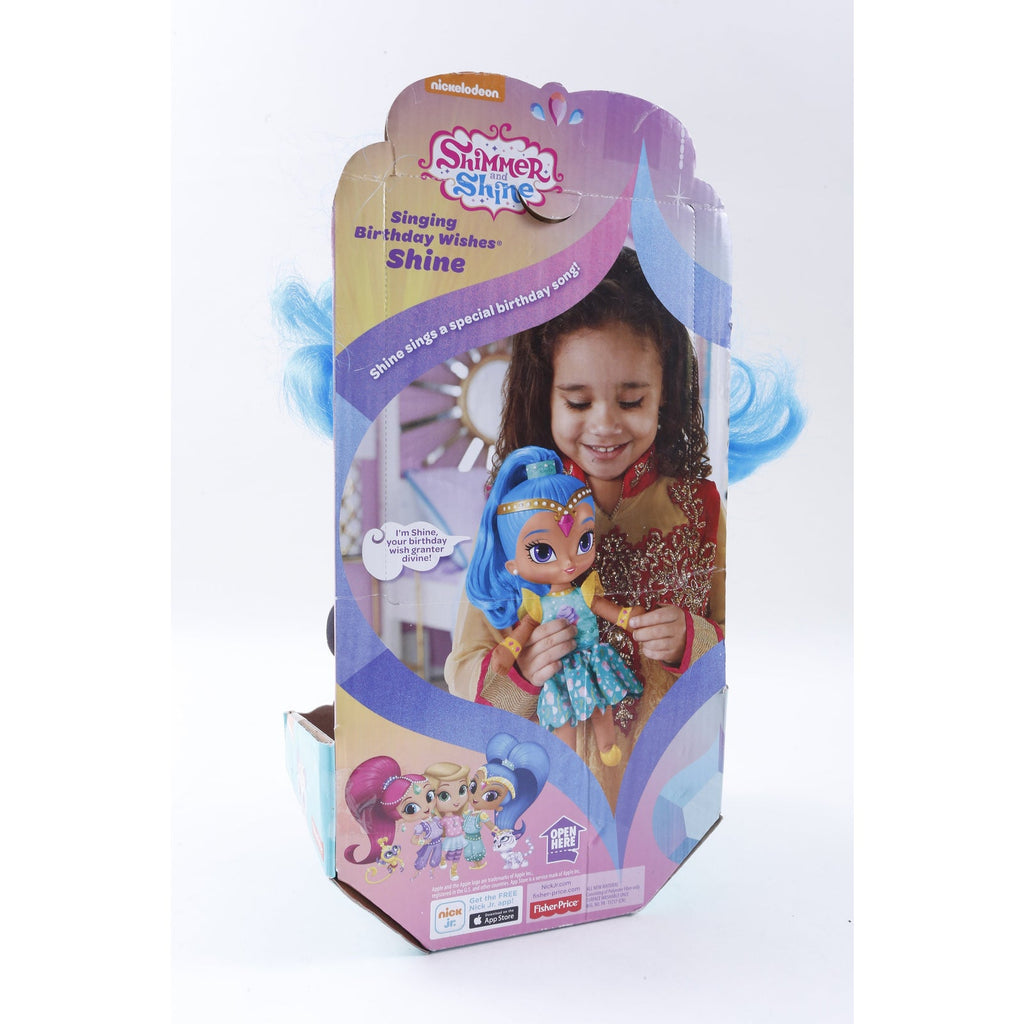 VV Shimmer and Shine Doll Fisher-Price Singing Birthday Wishes Blue Dress Blue Hair Action Figure Doll Clothing Vintage Toy ~ 20-01-840