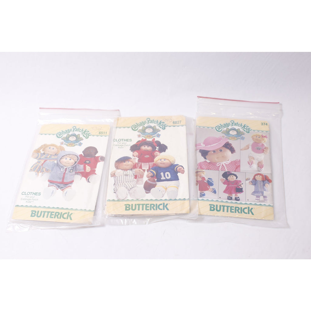 Cabbage Patch Kids Set of 3 Doll Clothes Kit by Butterick Sewing ~ 260219-WH 1001