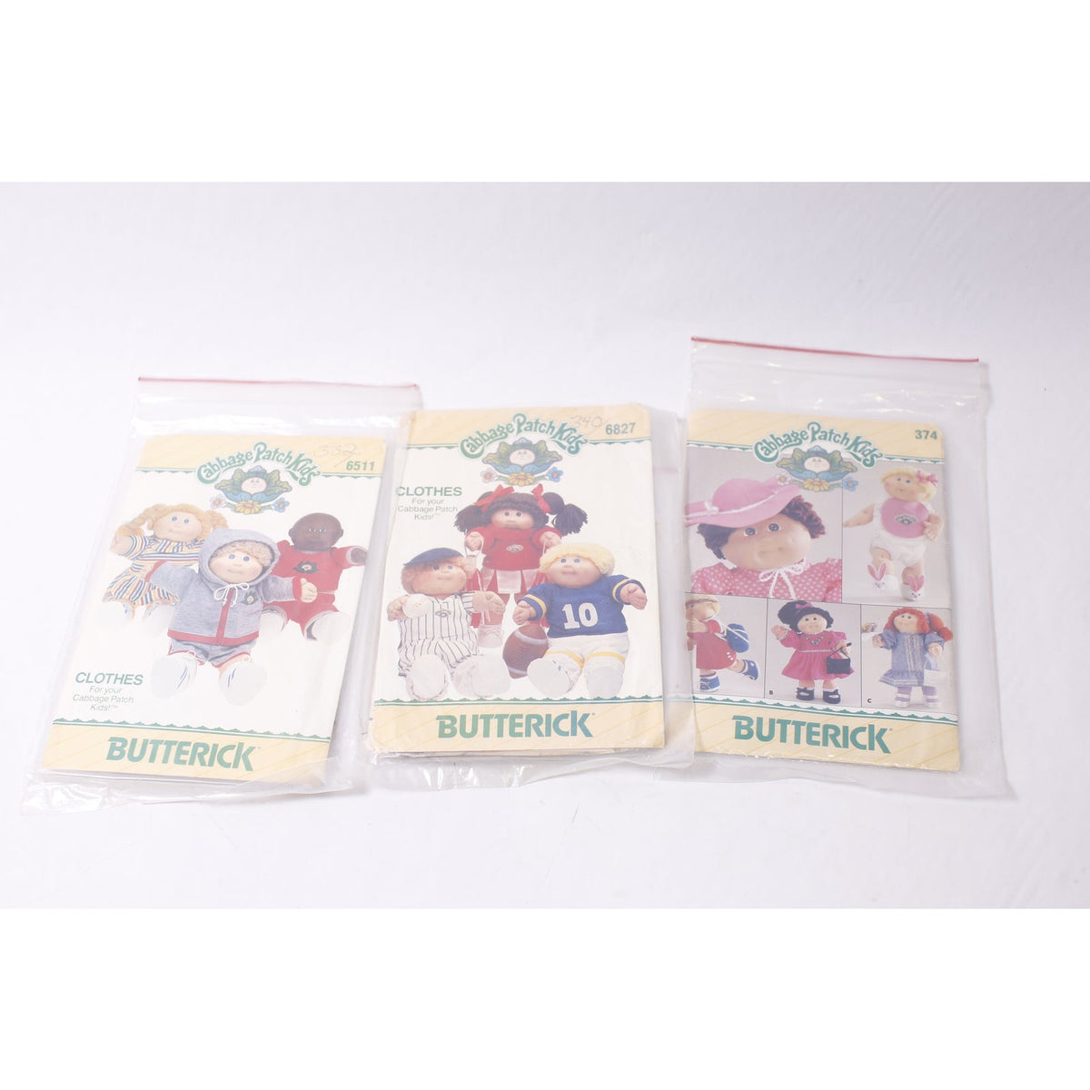Cabbage Patch Kids Set of 3 Doll Clothes Kit by Butterick Sewing ~ 260219-WH 1001