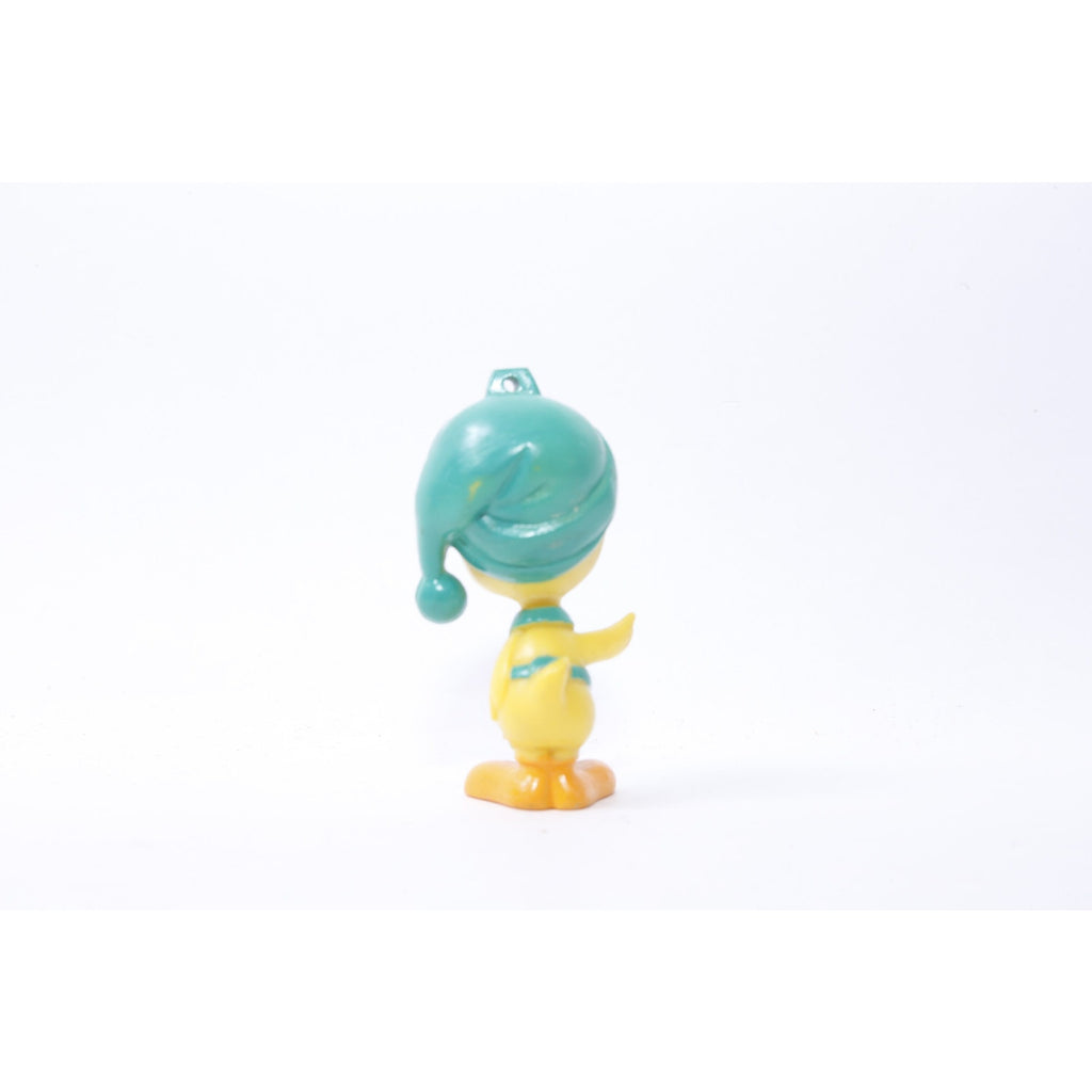 Looney Tunes, Tweety, Key Chain Bird, 2 1/2", PVC, Figure, Green Outfit, Standing, Hanging, Toy, Cartoon, Vintage, Collectible, ~ 20-01-688