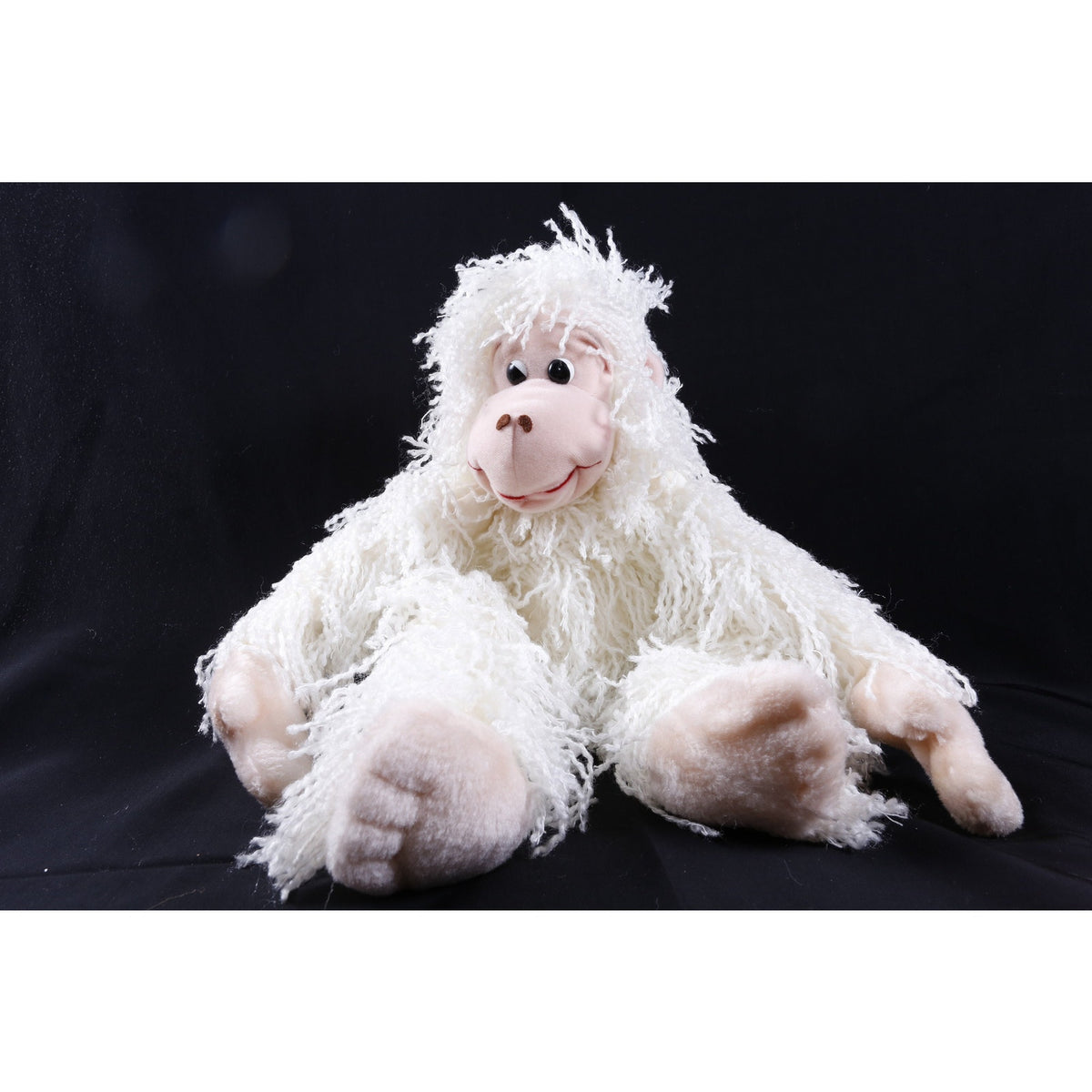 Kamar, Rare, Sample, White, Monkey, Smiling, Pink Face, Soft, Plush, Doll, Stuffed Animal, Vintage, 20-01-277