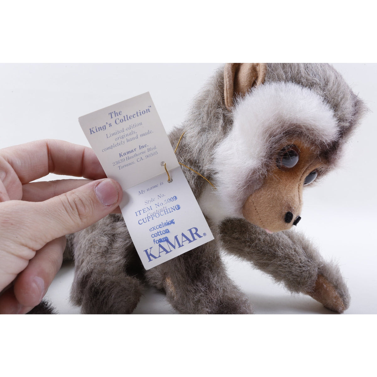 Realistic Kamar, Cuppochino, 5009, Monkey, Gray, Soft, Doll, Toy, Stuffed Animal, Vintage, ~ 250125-WH 776