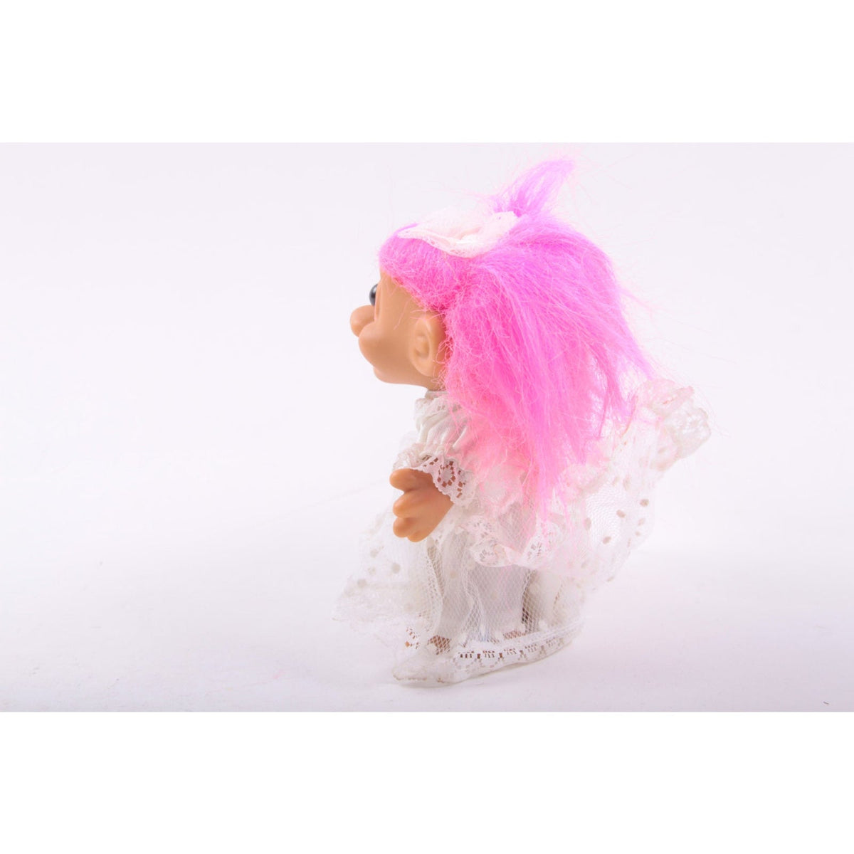 Bride Wedding Troll Doll, Russ, Four Inch, White Dress, Costume, Pink Hair, Viel, Bride ~  260120-WH 1019